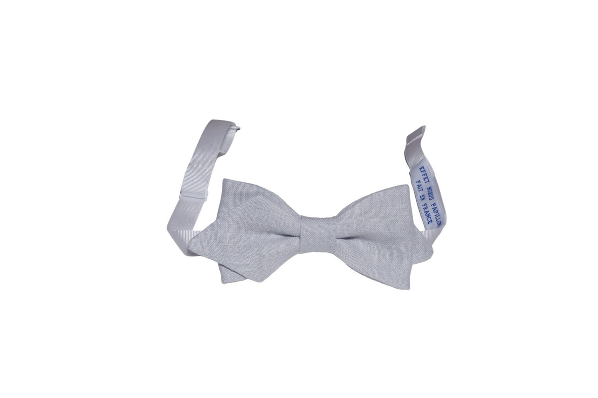 Noeud papillon gris pastel en lin - Effet Noeud Pap