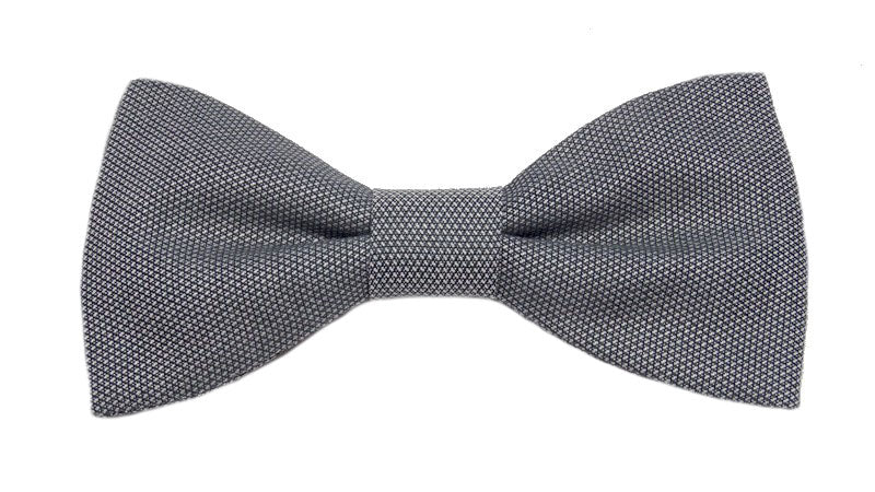 Nœud papillon gris motifs noirs 