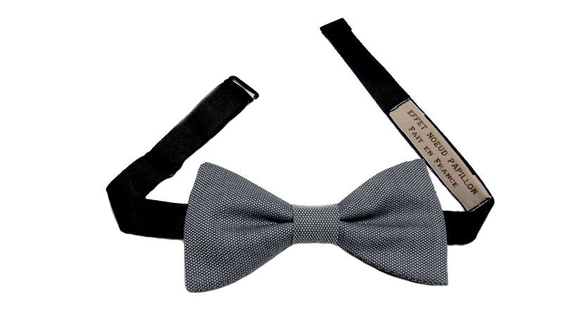 Noeud papillon gris à mini motifs noirs - Effet Noeud Pap