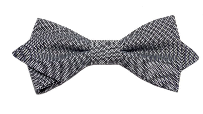 Noeud papillon gris à mini motifs noirs - Effet Noeud Pap