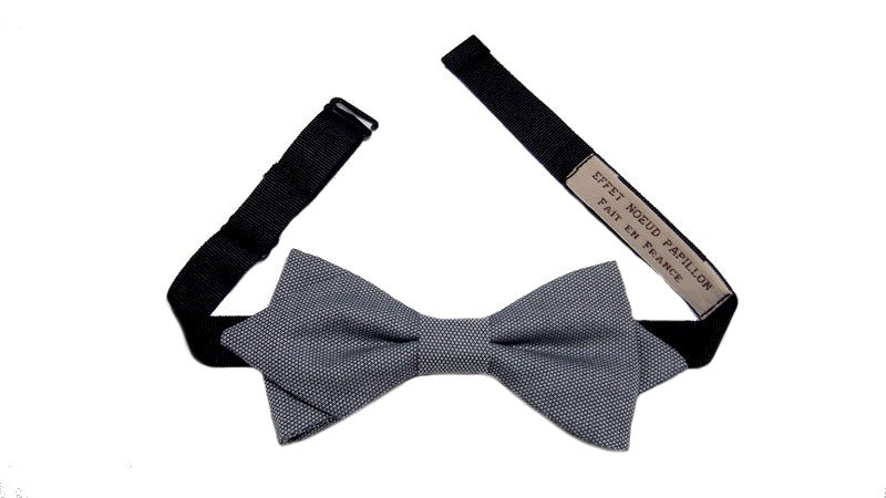 Noeud papillon gris à mini motifs noirs - Effet Noeud Pap