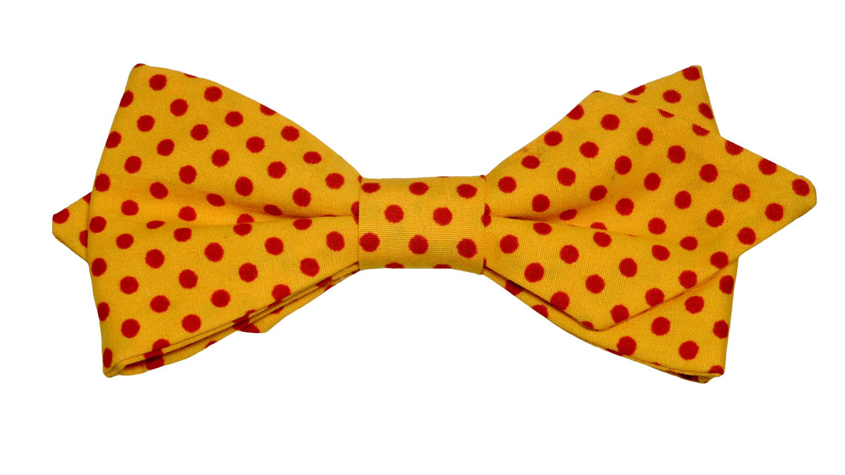 Noeud papillon jaune à pois rouges - Effet Noeud Pap