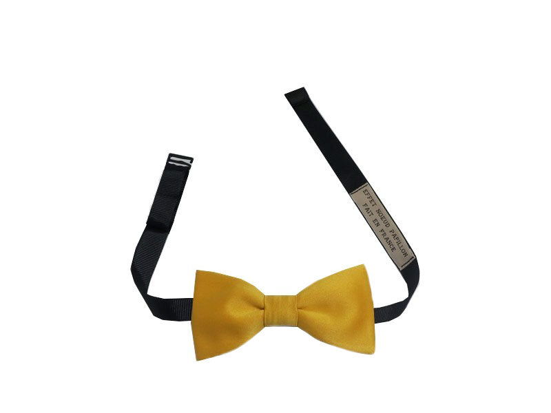 Noeud papillon jaune mangue satiné - Effet Noeud Pap