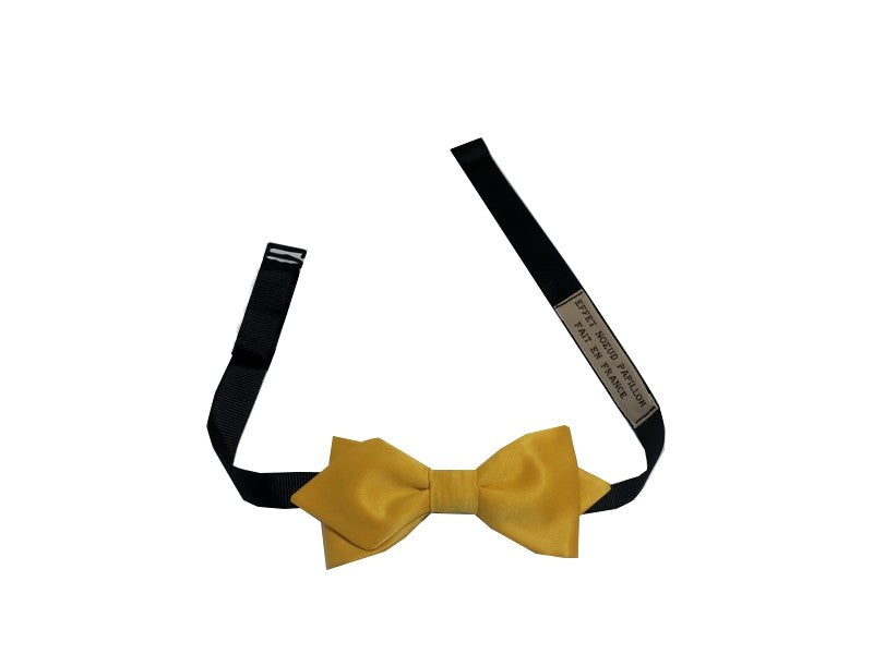 Noeud papillon jaune mangue satiné - Effet Noeud Pap