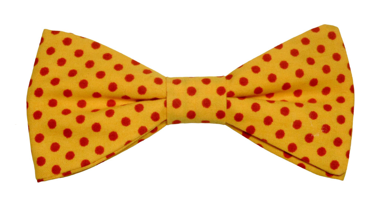 Noeud papillon jaune à pois rouges - Effet Noeud Pap