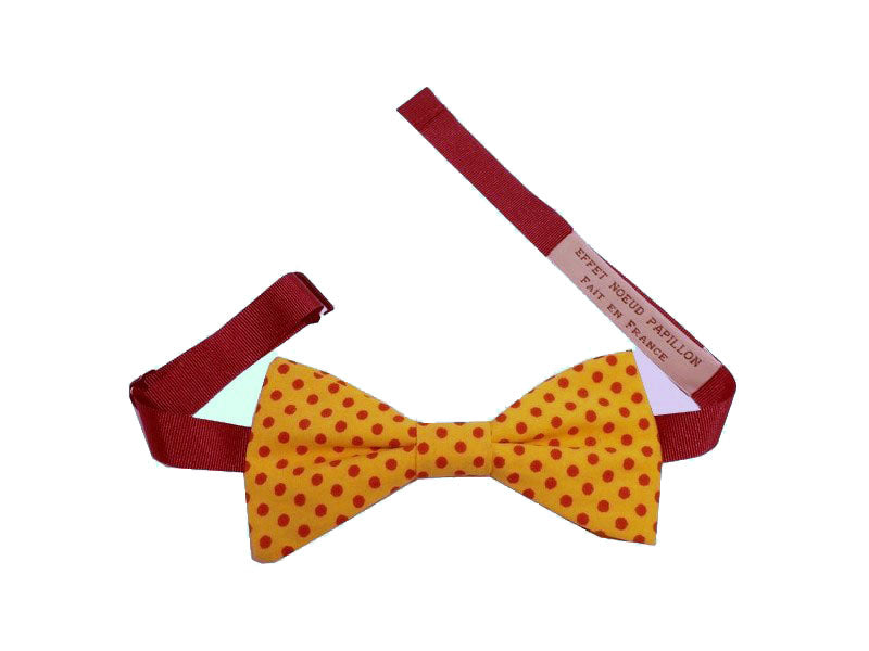 Noeud papillon jaune à pois rouges - Effet Noeud Pap
