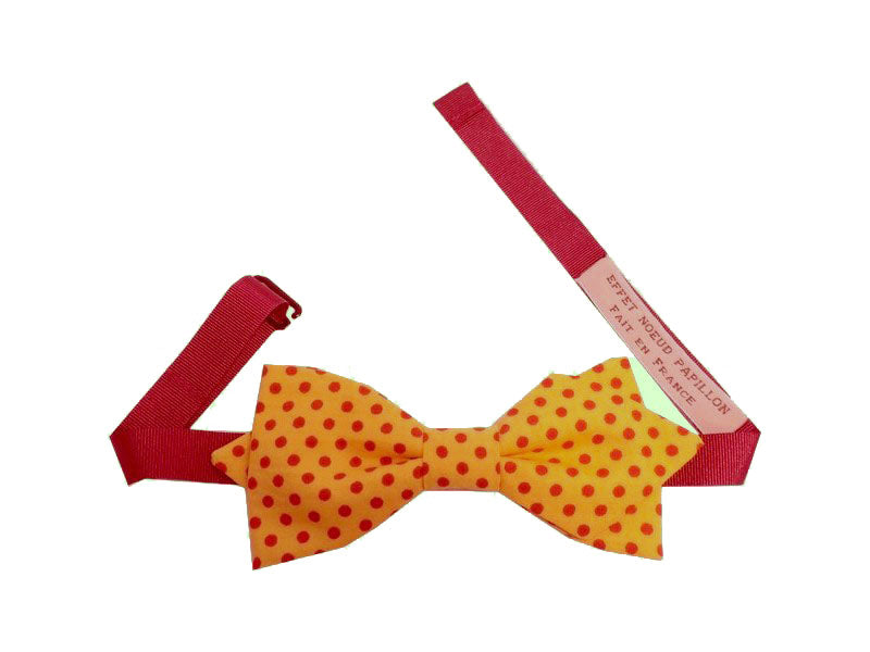 Noeud papillon jaune à pois rouges - Effet Noeud Pap