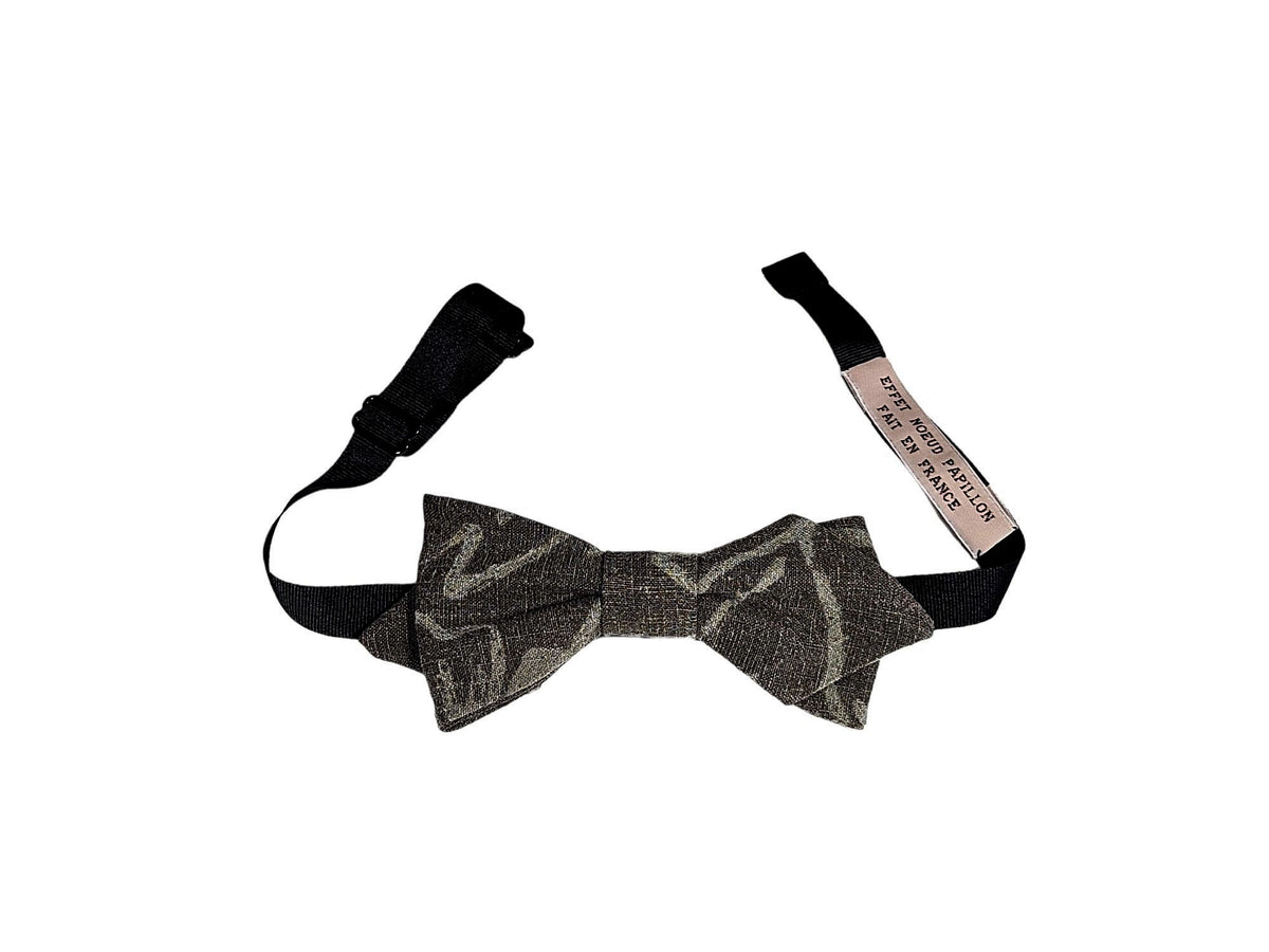 Noeud papillon kaki motifs vert clair - Effet Noeud Pap