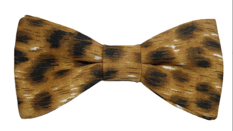 Noeud papillon motifs " léopard" brun - Effet Noeud Papillon