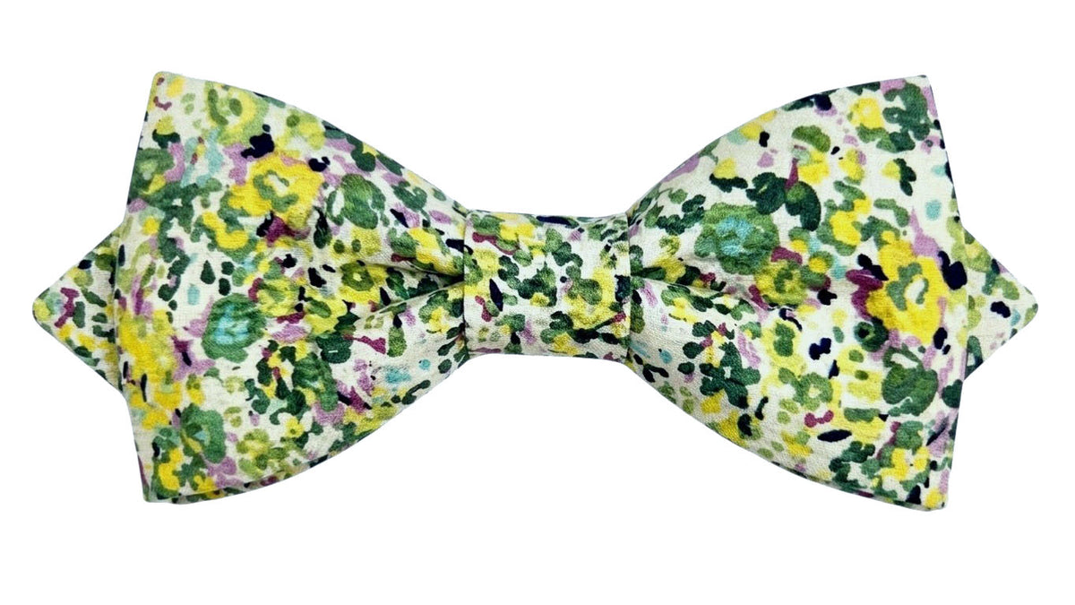 Noeud papillon Liberty vert sapin et jaune