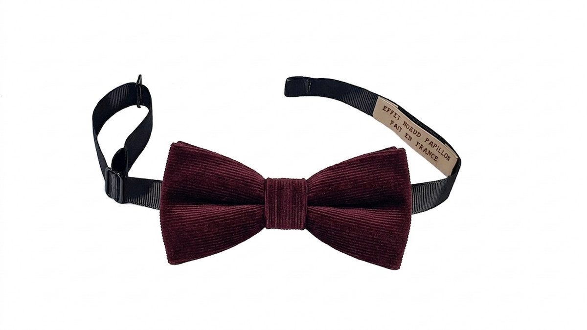 Noeud papillon lie de vin en velours