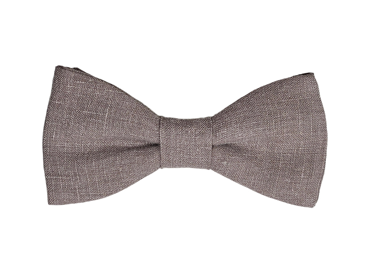 Nœud papillon lin taupe