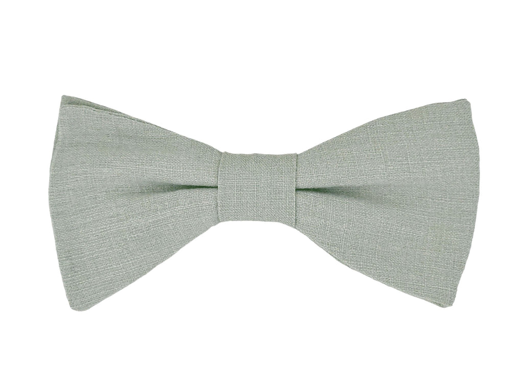 Noeud papillon vert amande en lin - Effet Noeud Pap