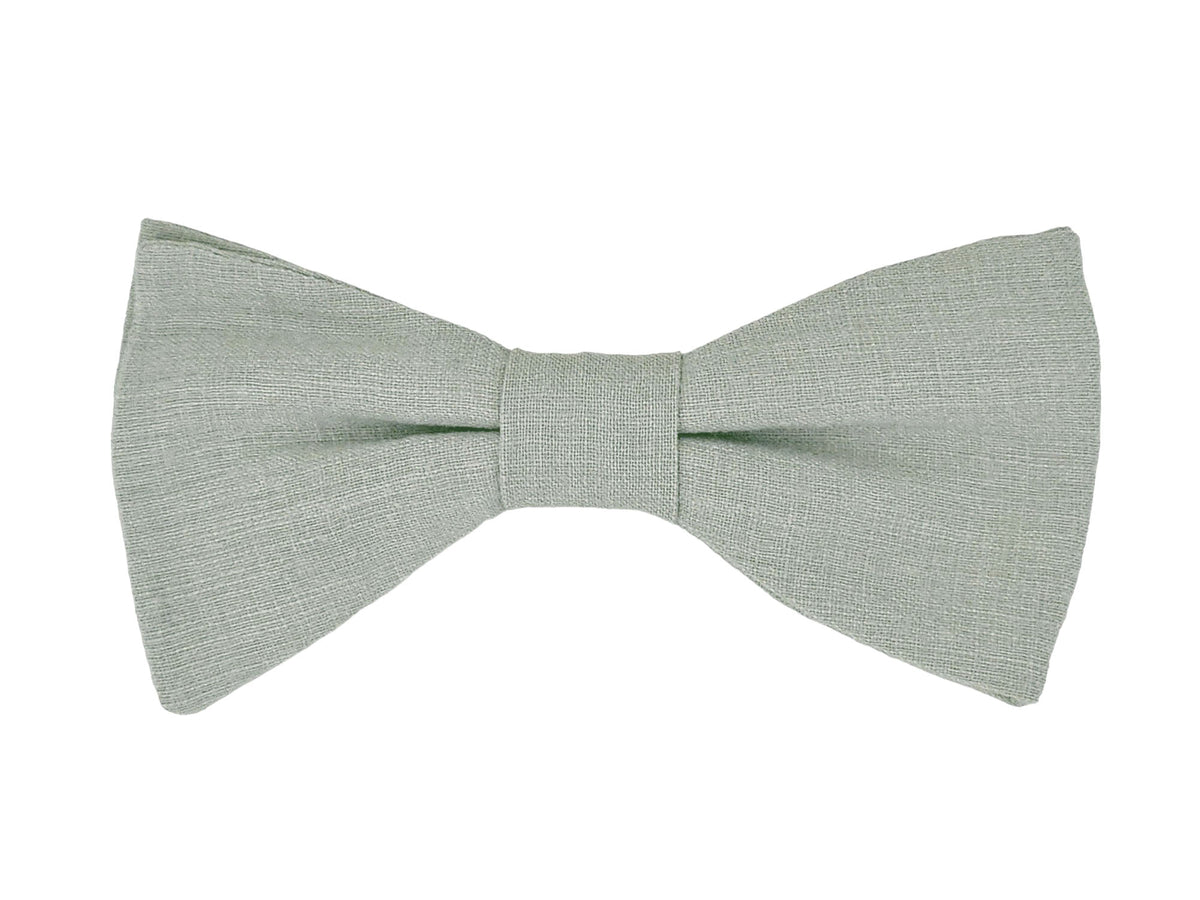 Noeud papillon vert amande en lin - Effet Noeud Pap