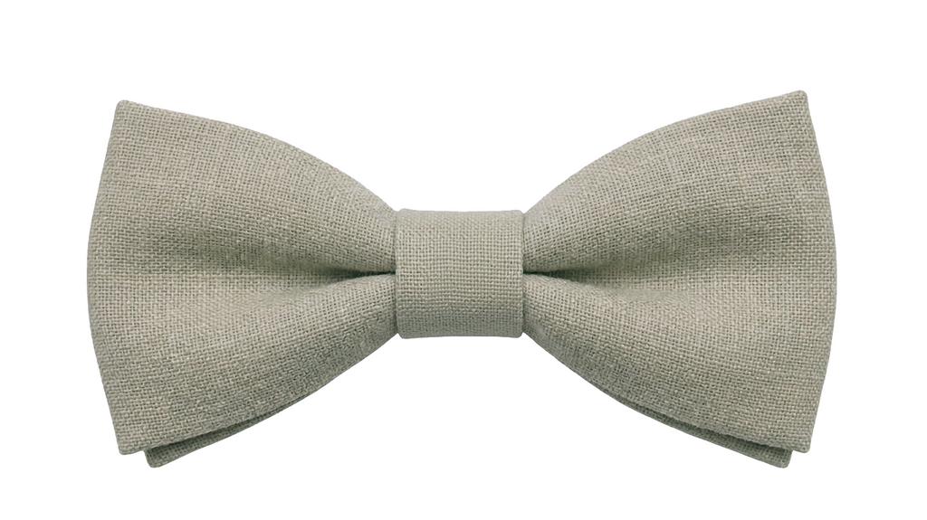 Nœud papillon couleur vert lichen en lin, idéal pour costume et tenue naturelle chic.