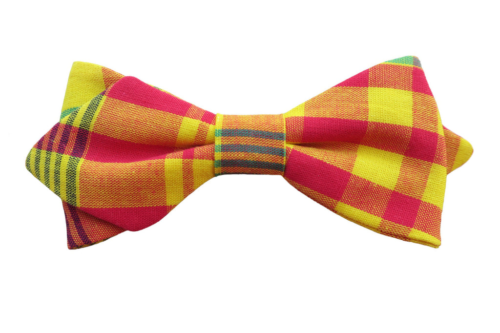 Noeud papillon madras rouge, jaune et vert - Effet Noeud Pap