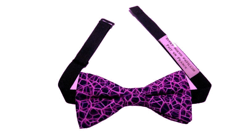 Noeud papillon marine motif géométrique violet - Effet Noeud Pap