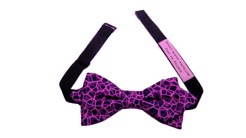 Noeud papillon marine motif géométrique violet - Effet Noeud Pap