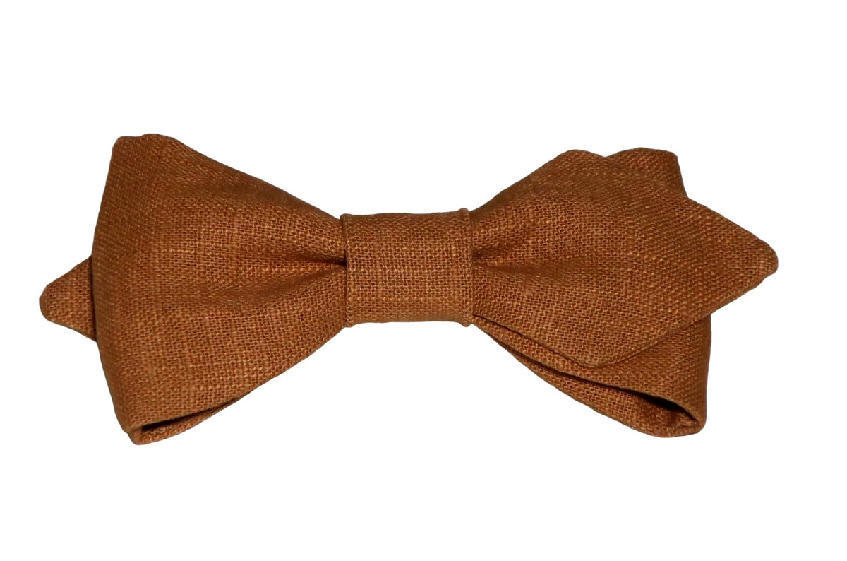 Noeud papillon lin marron clair