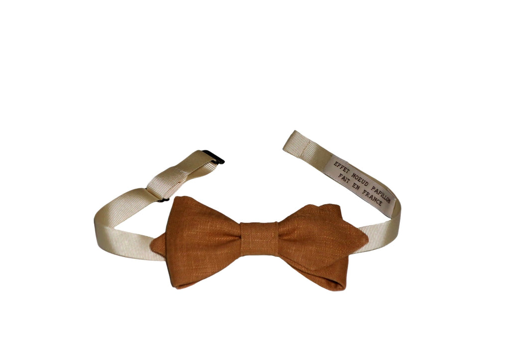 Noeud papillon lin marron clair