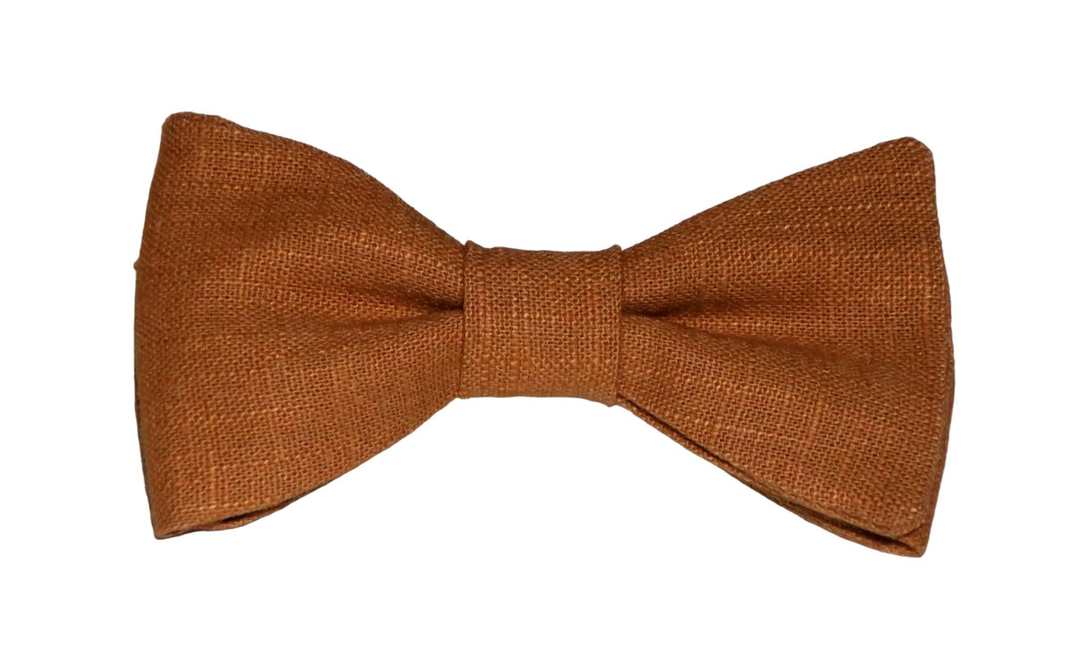 Noeud papillon lin marron clair