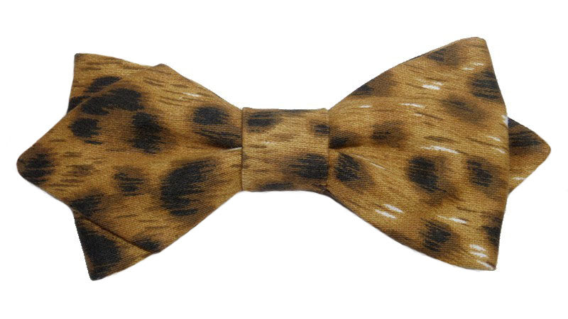 Noeud papillon motifs "léopard", forme à pointes