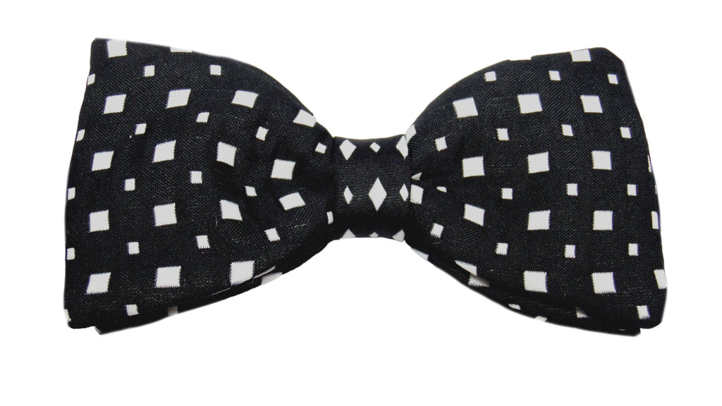 Noeud papillon noir carrés blancs - Effet Noeud Pap