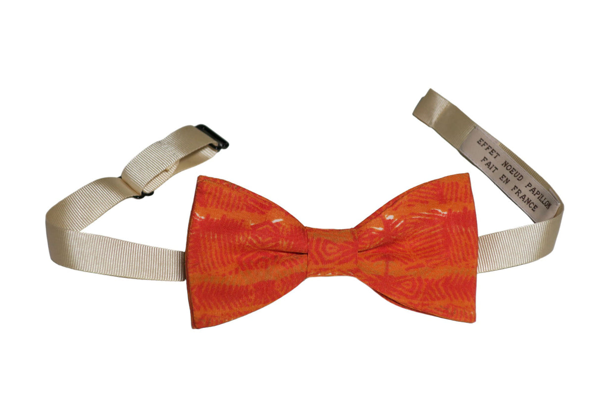 Noeud papillon graphique orange citrouille - Effet Noeud Pap