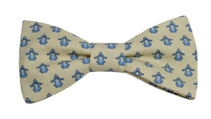 Nœud papillon provençal crème calissons bleus