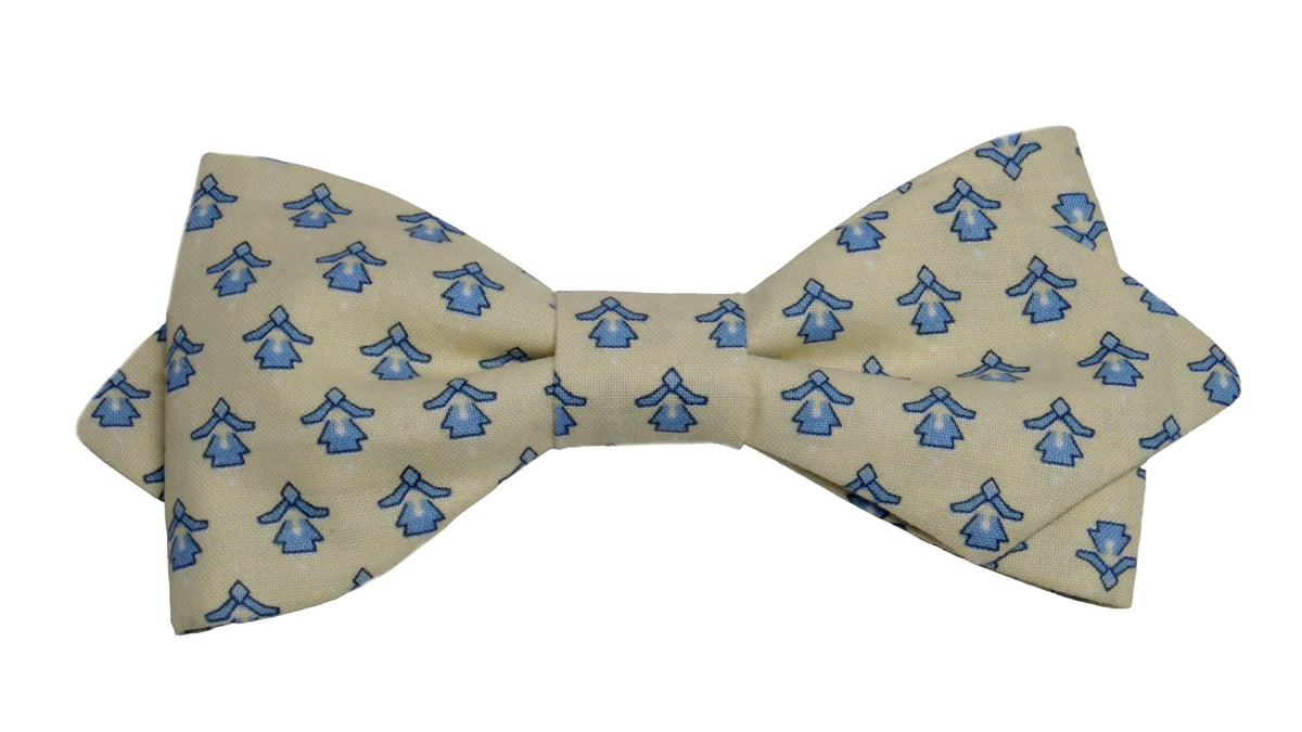 Noeud papillon provençal écru calissons bleus - Effet Noeud Pap