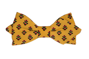 Noeud papillon provençal jaune calissons noirs et verts - Effet Noeud Pap