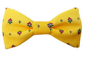 Noeud papillon provençal jaune curcuma calissons rouges