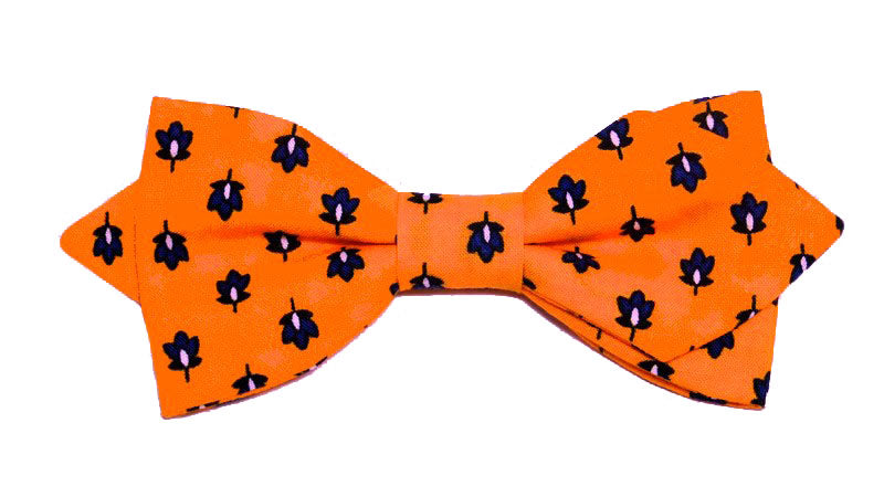 Noeud papillon provençal jaune orangé calissons bleus - Effet Noeud Pap
