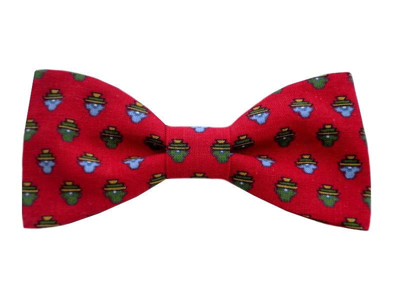 Nœud papillon provençal rouge calissons bleus et verts