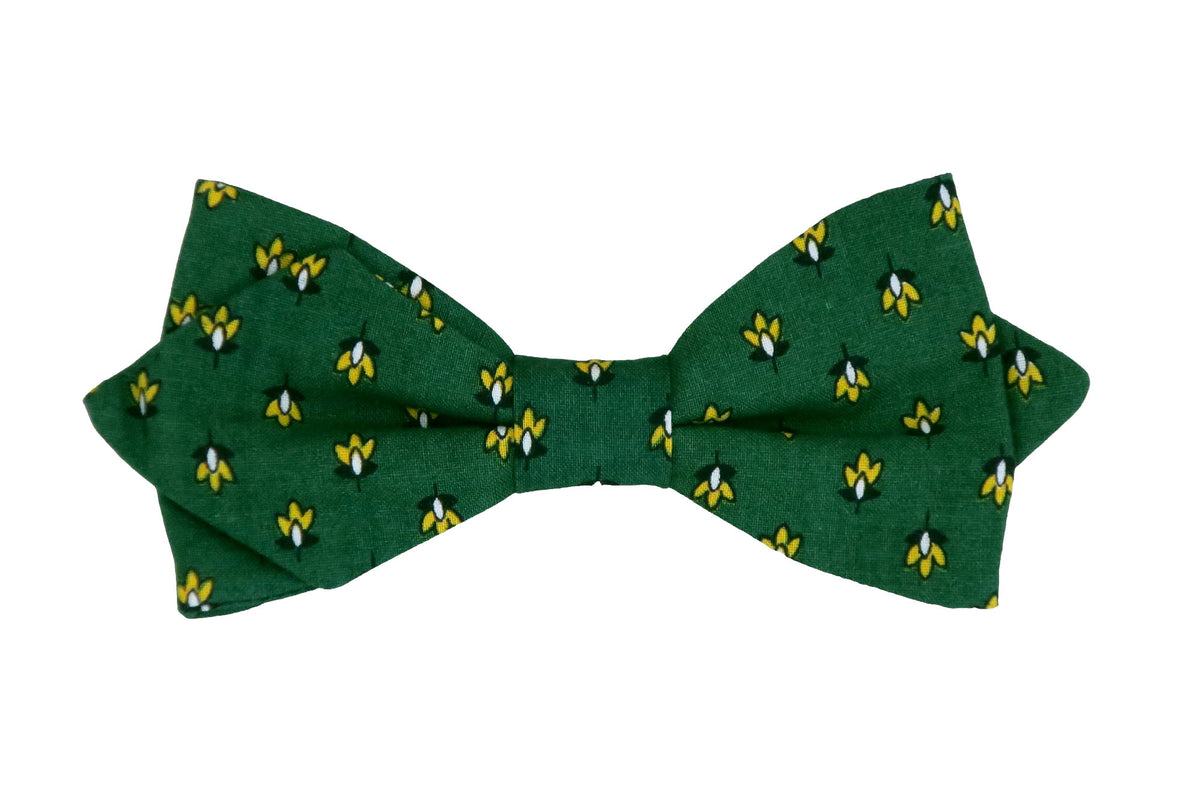 Noeud papillon provençal vert calissons jaunes - Effet Noeud Pap