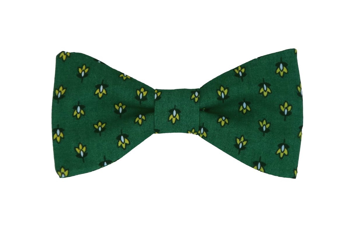 Noeud papillon provençal vert calissons jaunes - Effet Noeud Pap