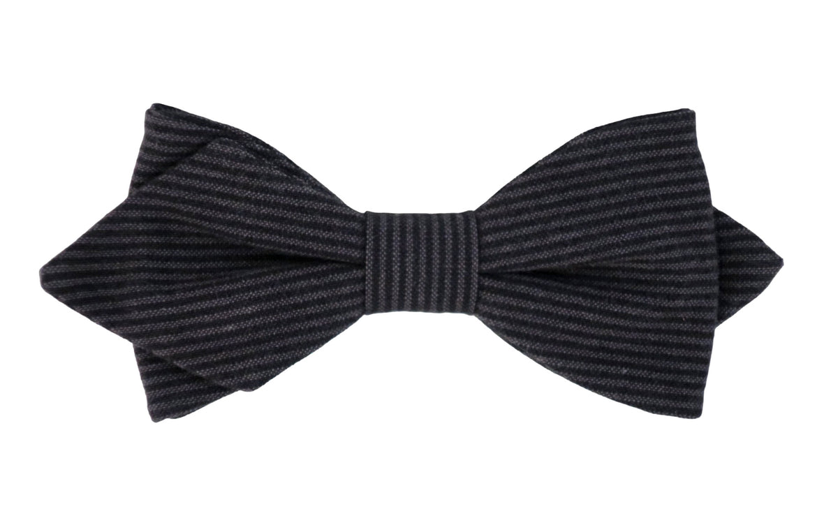 Noeud papillon rayé gris clair et gris foncé - Effet Noeud Pap