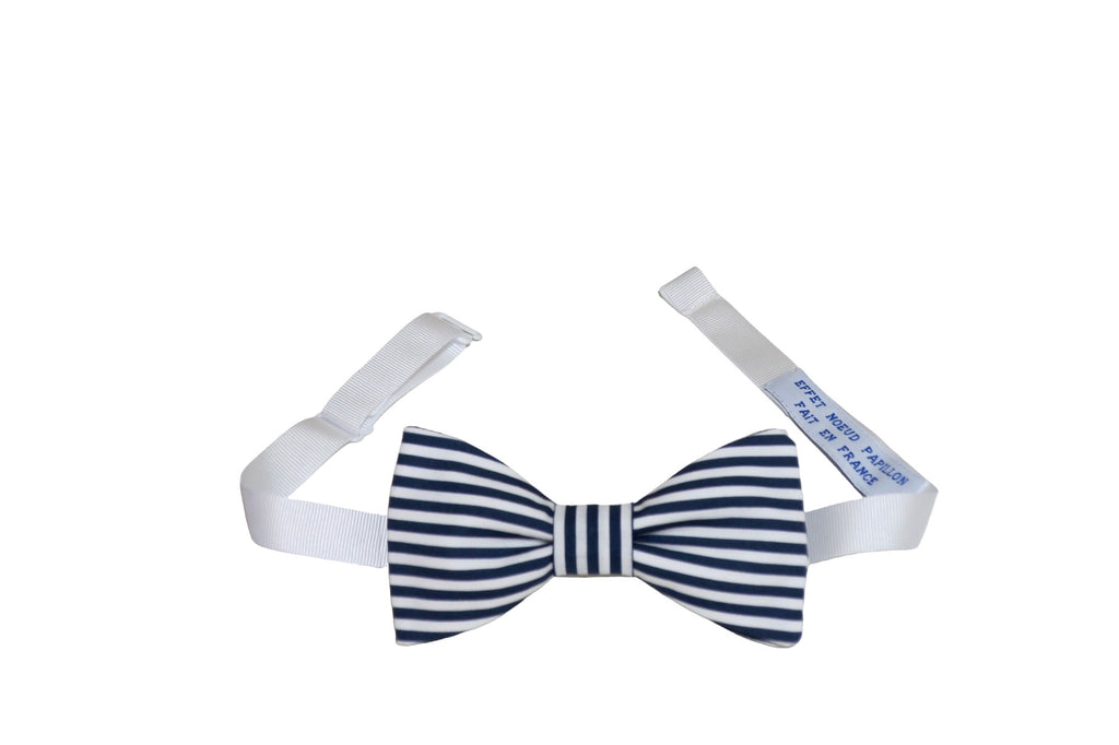 Noeud papillon rayé marine et blanc - Effet Noeud Pap