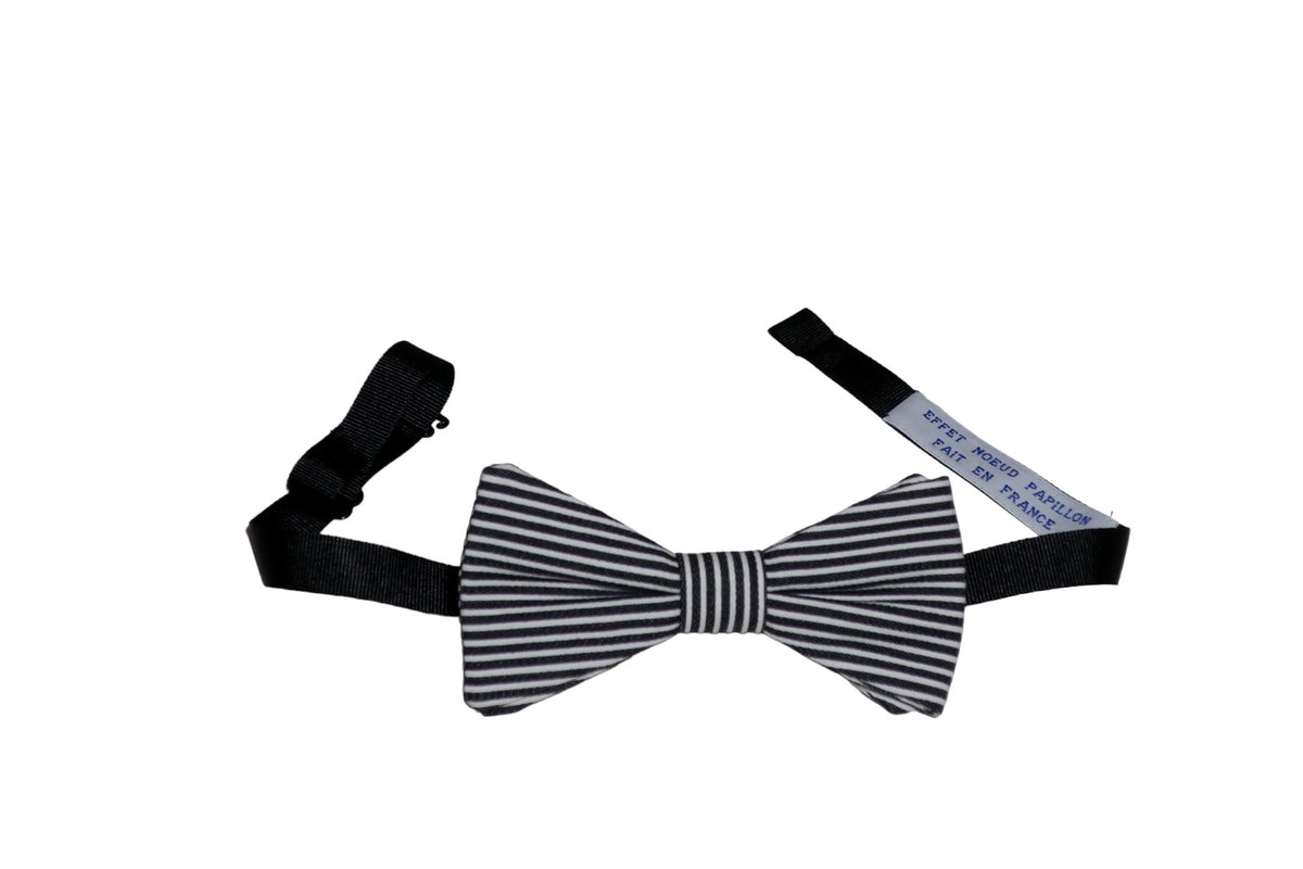 Noeud papillon rayé noir et blanc - Effet Noeud Pap