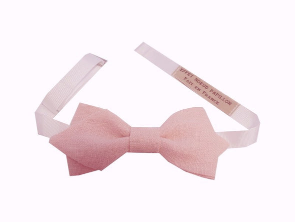 Noeud papillon lin rose