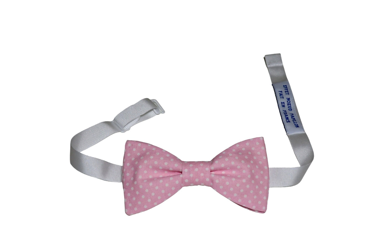 Noeud papillon rose à pois blancs - Effet Noeud Pap