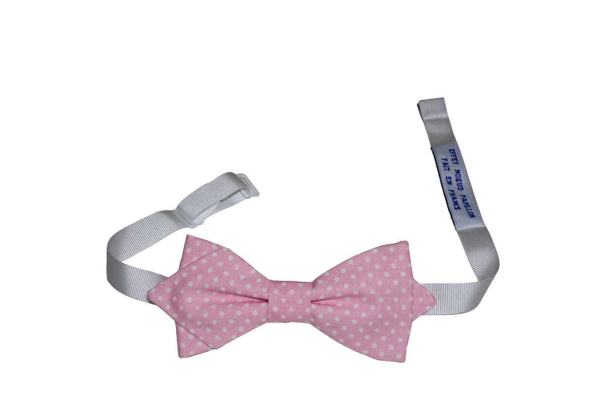 Noeud papillon rose à pois blancs - Effet Noeud Pap