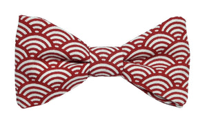 Nœud papillon rouge motifs vagues