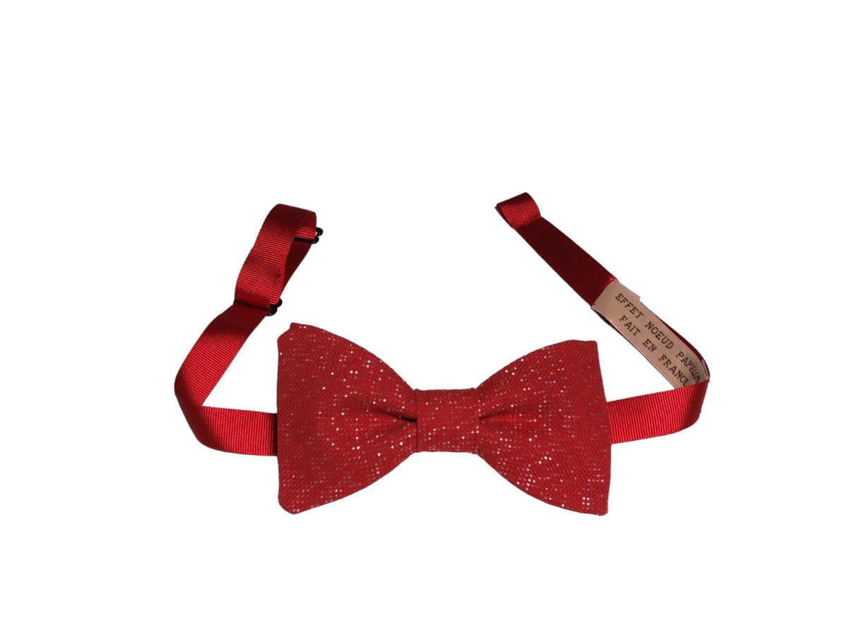Noeud papillon rouge brillant à paillettes