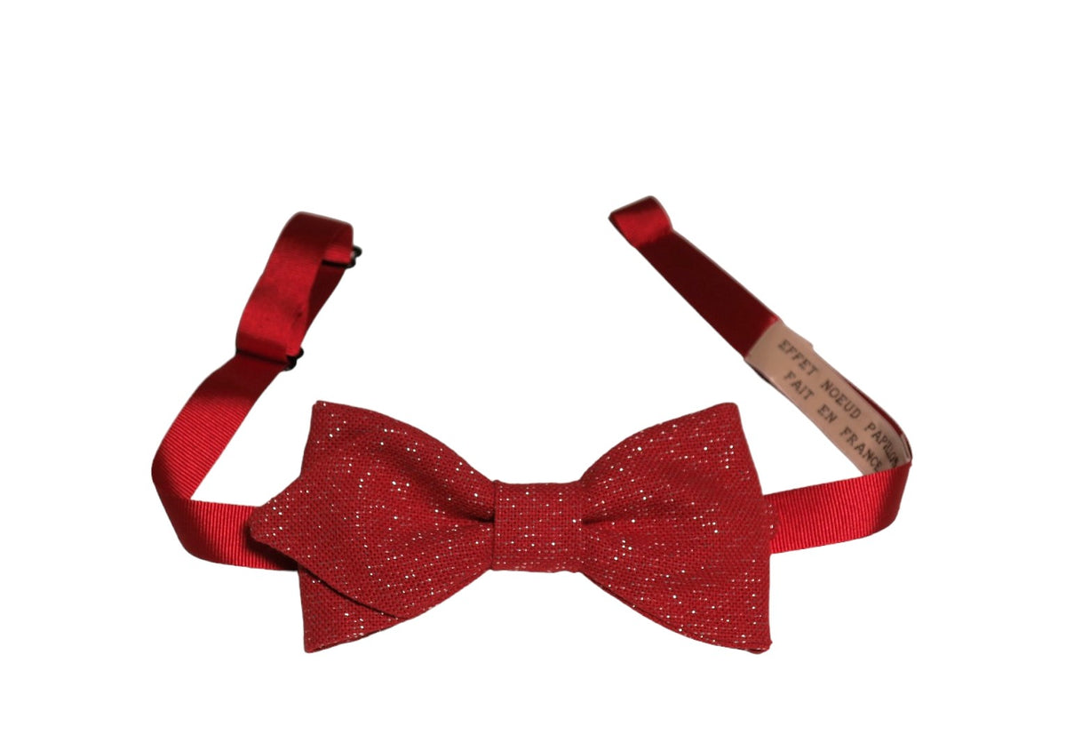 Noeud papillon rouge brillant à paillettes