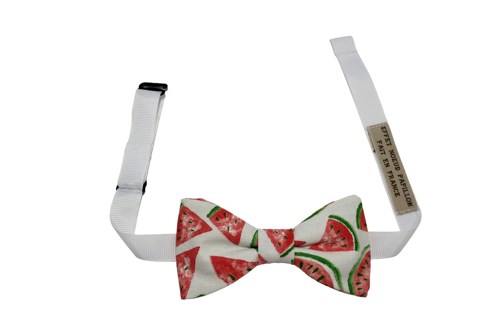 Noeud papillon rouge et blanc pastèques - Effet Noeud Pap
