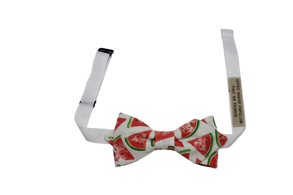 Noeud papillon rouge et blanc pastèques - Effet Noeud Pap