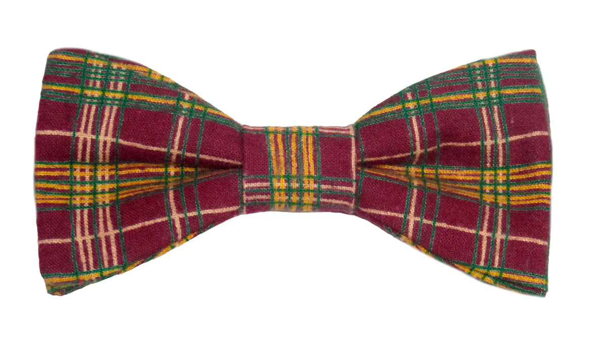 Nœud papillon écossais rouge jaune et vert 