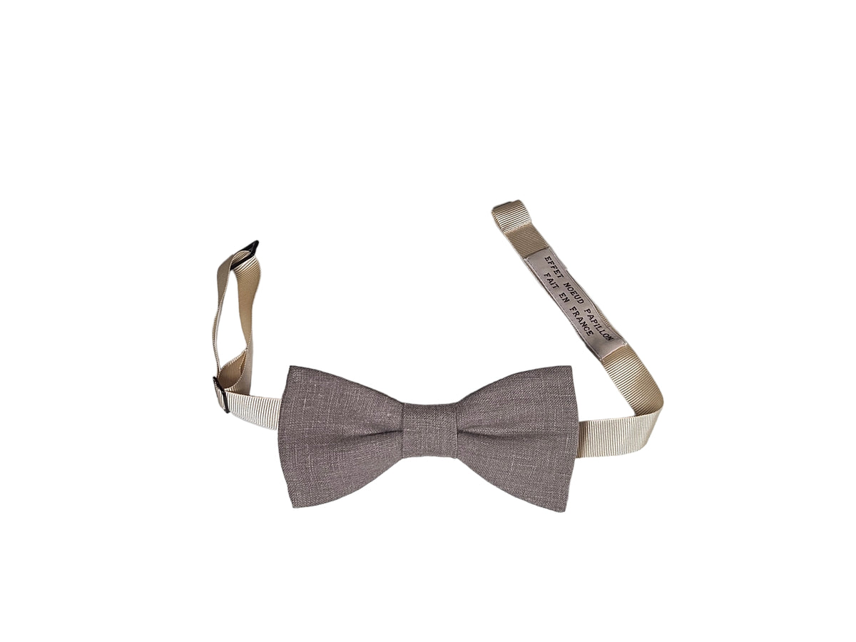 Noeud papillon lin taupe - Effet Noeud Pap