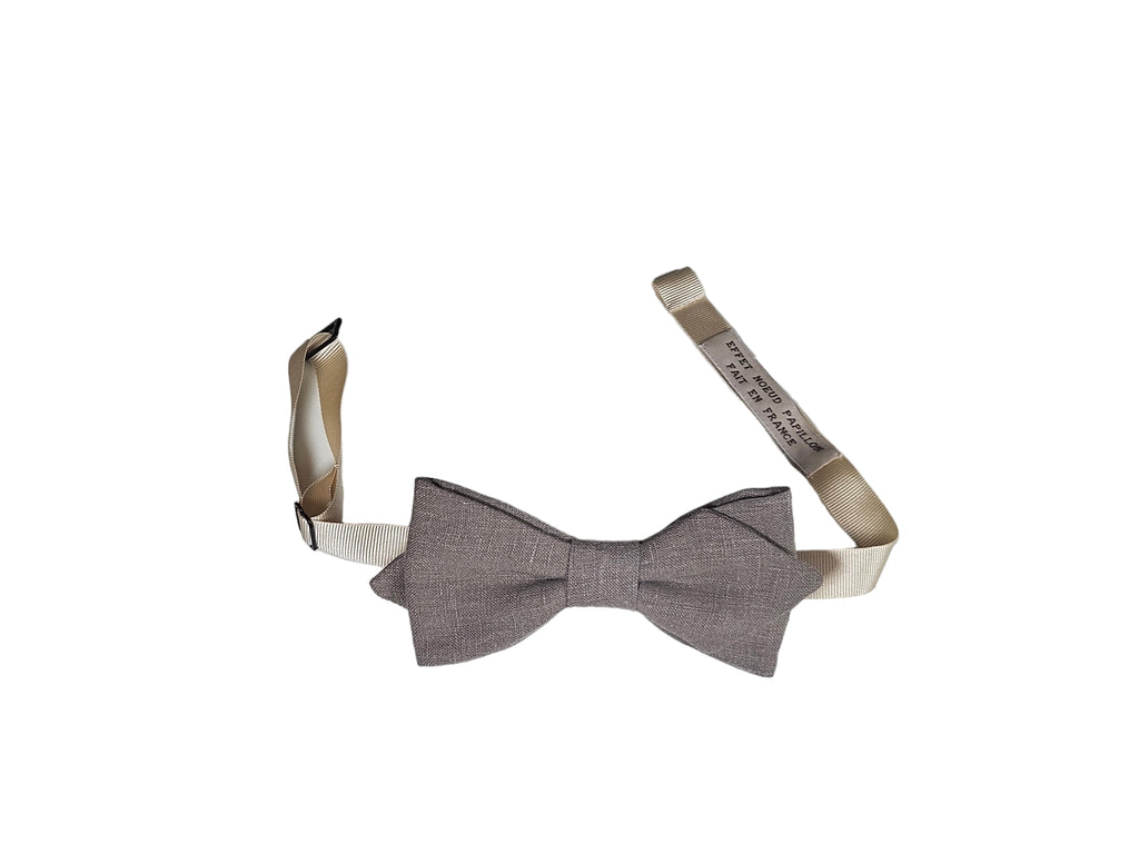 Noeud papillon lin taupe - Effet Noeud Pap